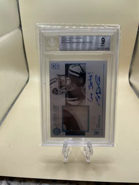 SAM DARNOLD 2018 Panini Encased Rookie Hat Auto /10 BGS 9