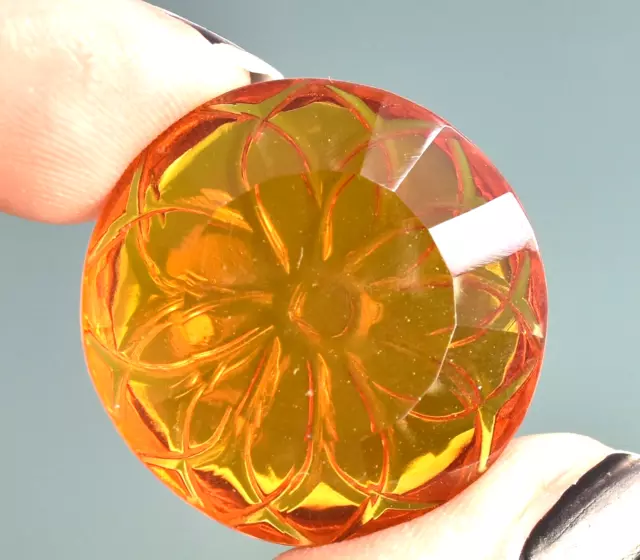 Zafiro naranja natural de Ceilán tallado en forma redonda, piedra preciosa... 2
