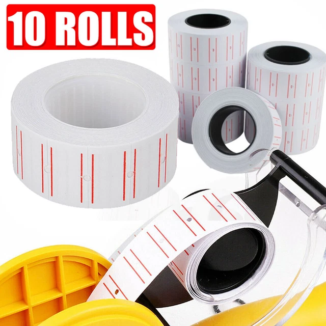 10 ROLLS PRICE Tag Gun Labels White Tagging Paper Sticker Refill for Mx
