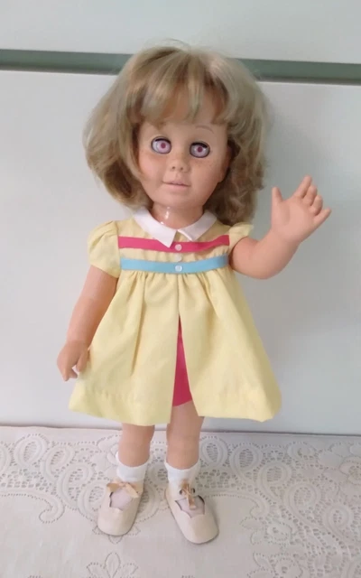 1960 Mattel Chatty Cathy 1998 Reproduction Doll In Org Vintage Dress & Talks 1960 Mattel Chatty Cathy 1998 Reproduction Doll In Org Vintage Dress & Talks