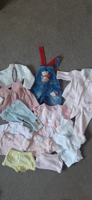 Baby Girls Clothing Bundle - Age 0/3 Months - Bodysuits Dress Dungarees etc