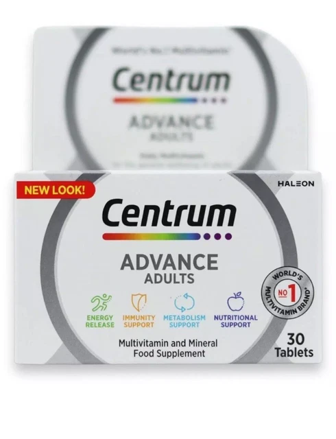 CENTRUM ADVANCE ADULTS Multivitamin 30 Tablets 11/2026 R5 £7.00 ...