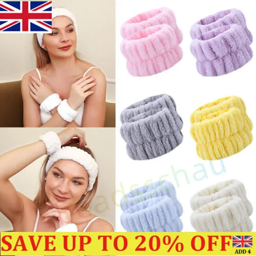 Wrist Washband Headband Set Face Washing·Wristbands Microfiber Wrist Wash Bands