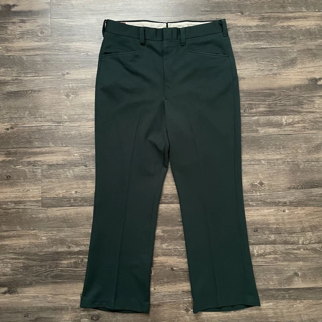 Vintage 1960s Sears Kings Road Double Knit Flare Rockabilly Trousers Pants 33x28