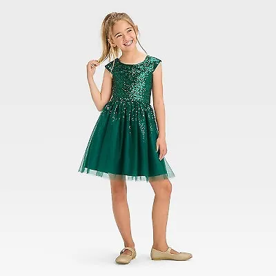 Girls' Cap Sleeve Sequin Dress - Cat & Jack