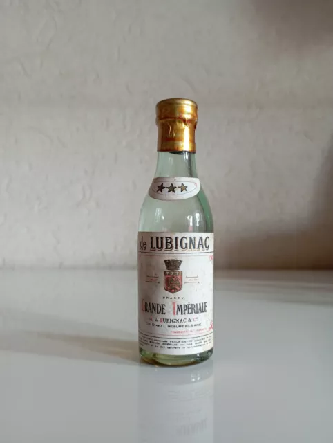 Very old mini bottle cognac De Lubignac 3 stars 3cl