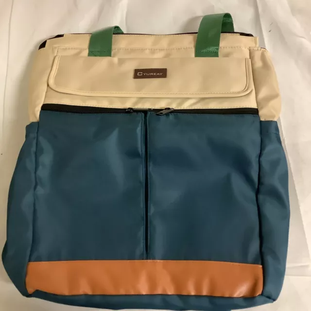 Cyureay Womens Convertible Laptop Bag Backpack Blue Fits 15.6 Inch Notebook
