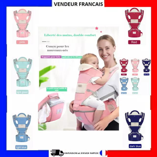 Porte Bébé Ergonomique 3en1 Multifonction Evolutif Ajustable 3 à 48 Mois + Siège