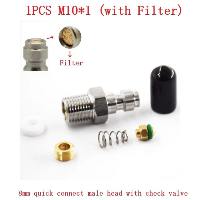 Collegamento Valvola Collegamento Industria Con Filtro 1pz M10 1 Acciaio Inox + Rame