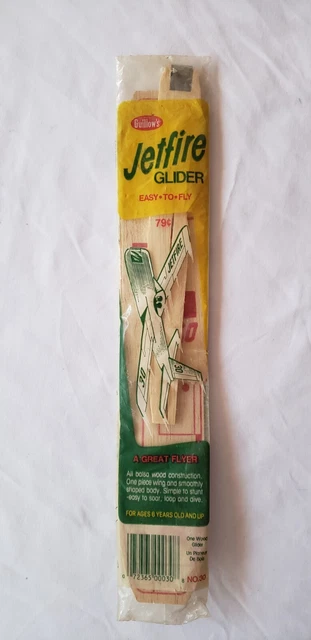 VINTAGE Guillow's Jetfire Balsa Flight Aviation Wooden Glider Plane Aircraft