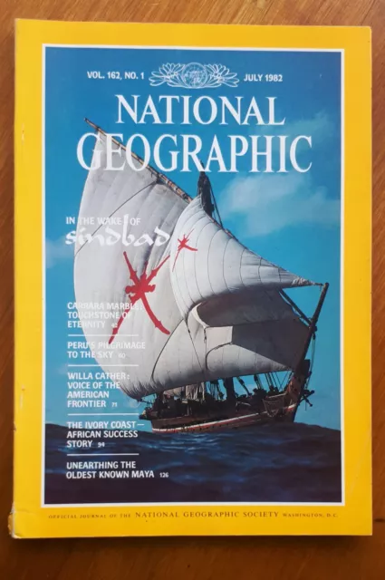 National Geographic Magazine, July 1982 (Sindbad,Carrara,Andean Trek,Ivory Cst)