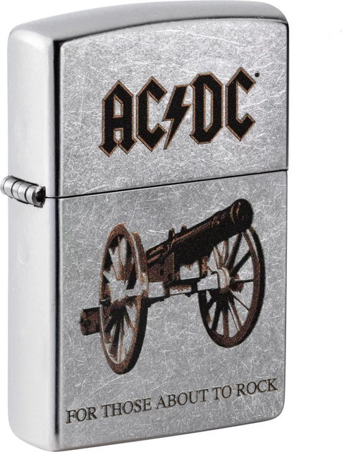 Zippo Original lighter Regular/Street Chrome Color Print Ac-Dc / Case