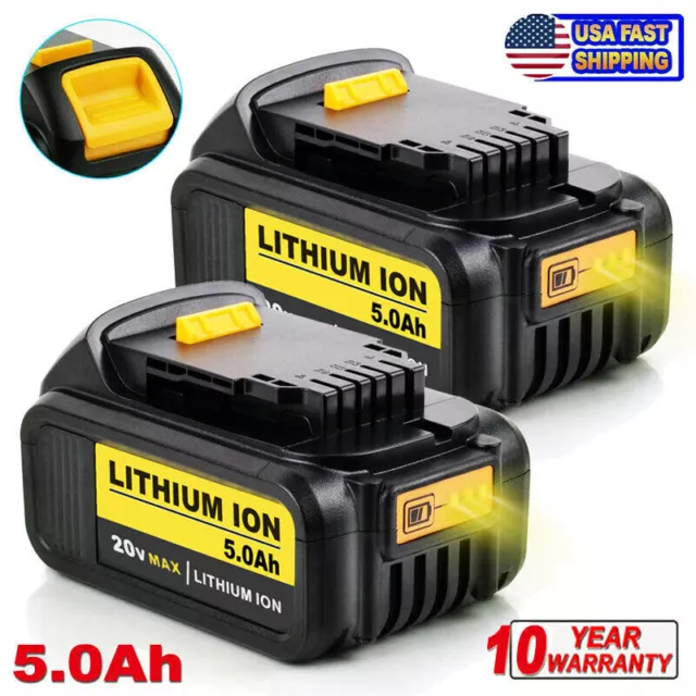 2Pack For DeWalt 20V Max XR 5.0AH Lithium Ion Battery DCB206-2 DCB205-2 DCB204