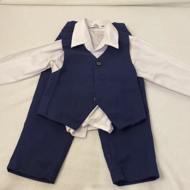 YuanLu 3 Piece Kids Boys' Formal Shirt, Vest and Pants Dress Suits Set Size 2