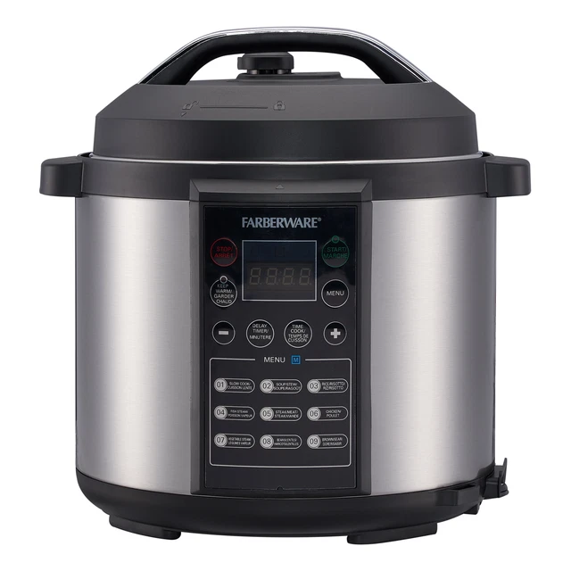 6 Quart Programmable Digital Pressure Cooker Stainless Steel Large LED Display
