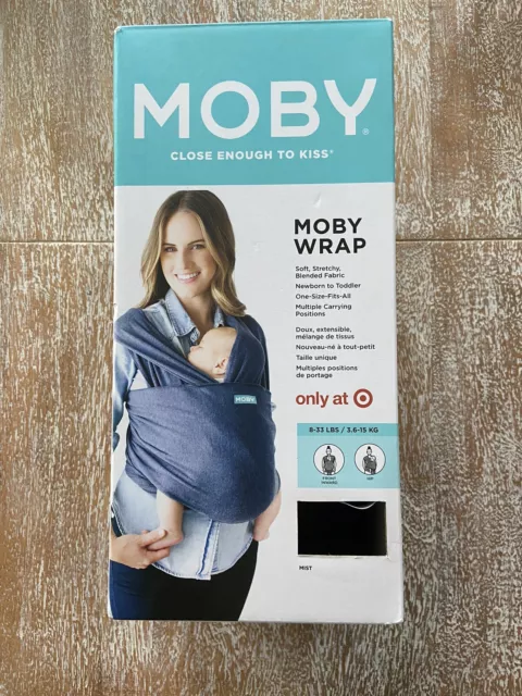 Moby Mist Wrap Evolution Baby Carrier 8-33 lbs Super Soft/Stretchy