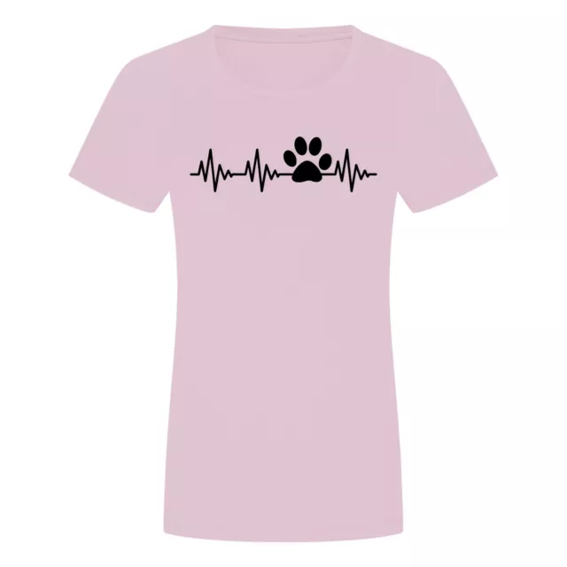 Herzschlag Katzenpfote Damen T-Shirt - EKG Katze Pfote Kätzchen Kater Mieze Tier