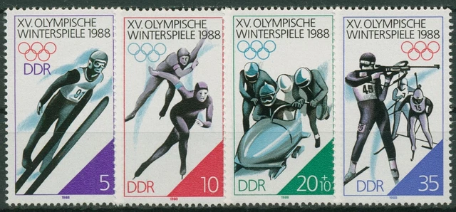 DDR 1988 Olympia Winterspiele Calgary 3140/43 postfrisch