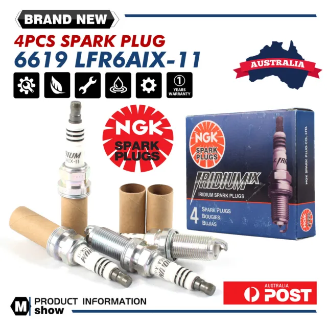 Genuine Set of 4 x NGK Iridium Spark Plug FOR TOYOTA HILUX PRADO LFR6AIX-11/6619