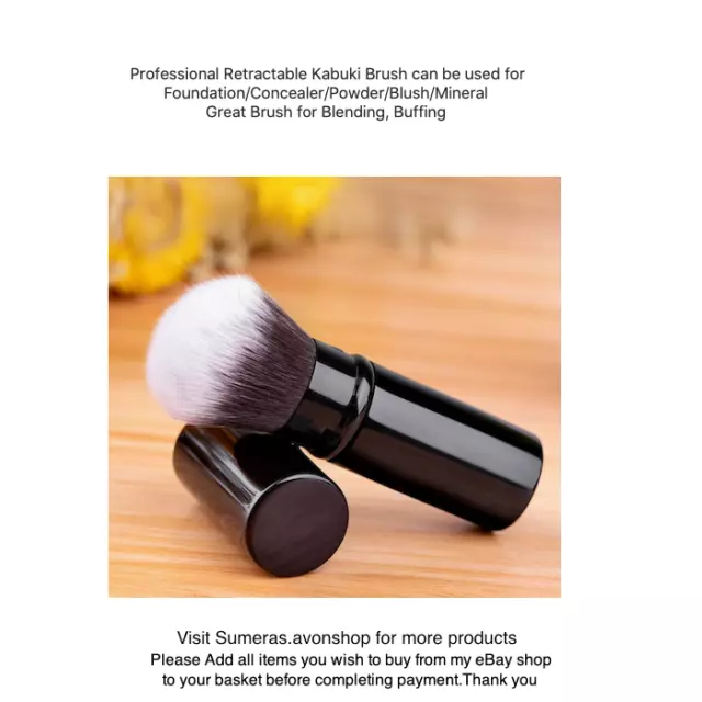 Professional Retractable Kabuki Blush Foundation Powder Cosmetic Makeup Brush