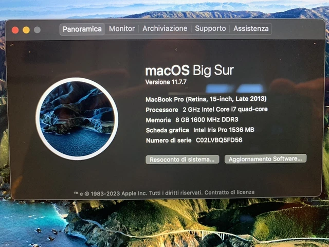 Macbook Pro Apple A1398 Late 2013 8gb Ram 500gb Samsung 970 Nvme