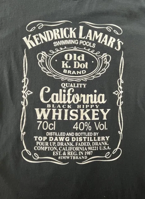 Kendrick Lamar T Shirt Adult Size XXL Black Swimming Pools Jack Daniels