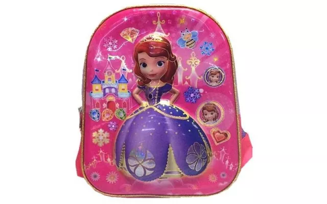 Nuevo 3D 34.3cm Niños Niñas Princesa Sofía Rosa Mochila Escolar Bolsa de Viaje