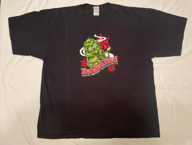 Main Street Brewery Pleasanton California Dedhed Red Brew Pub Black T Shirt 2 XL
