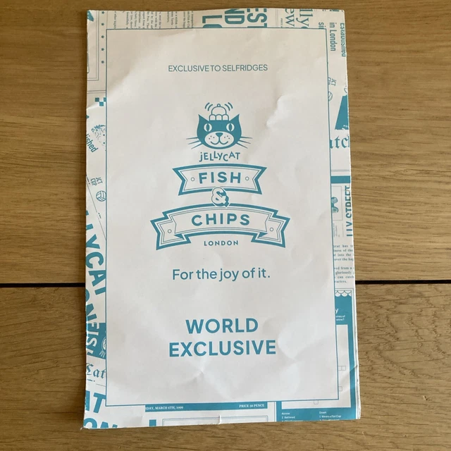 JELLYCAT FISH AND Chips Menu Leaflet London Selfridges Exclusive £6.99