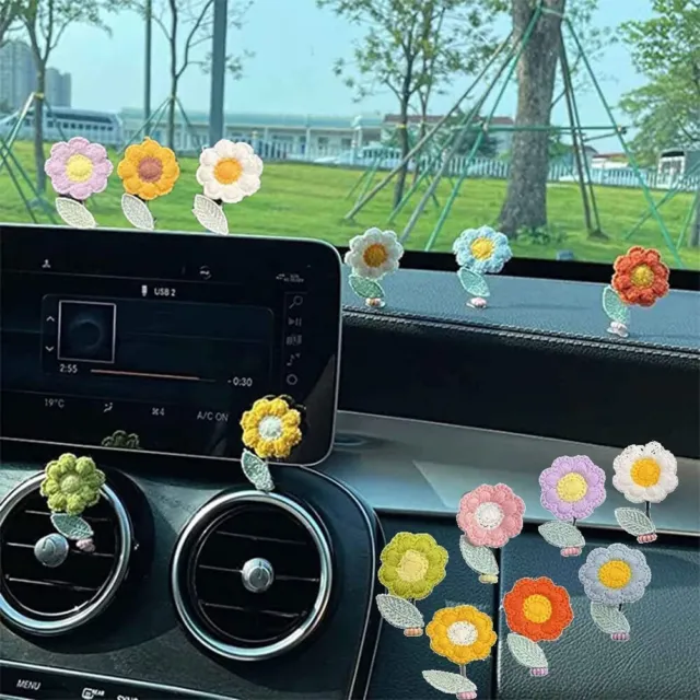 Ornement intérieur de voiture à fleurs vif et coloré avec fonction bobblehead