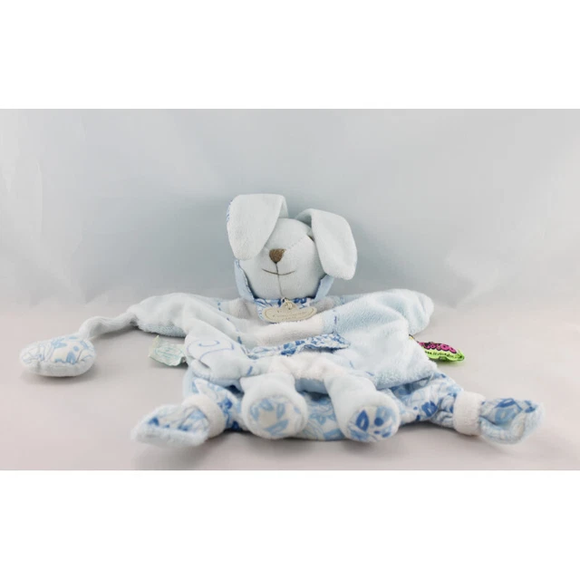 Doudou et compagnie tatoo plat marionnette lapin bleu tendresse - 9165