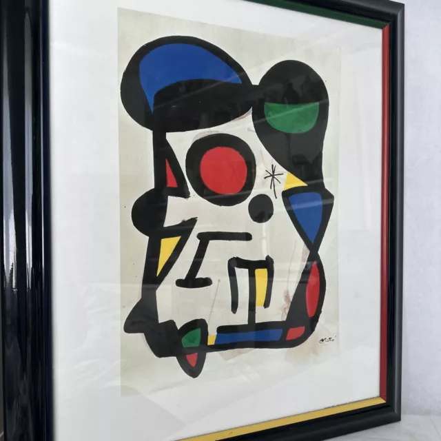 Joan Miro  Farblithographie  signiert Composition 1979 Gerahmt