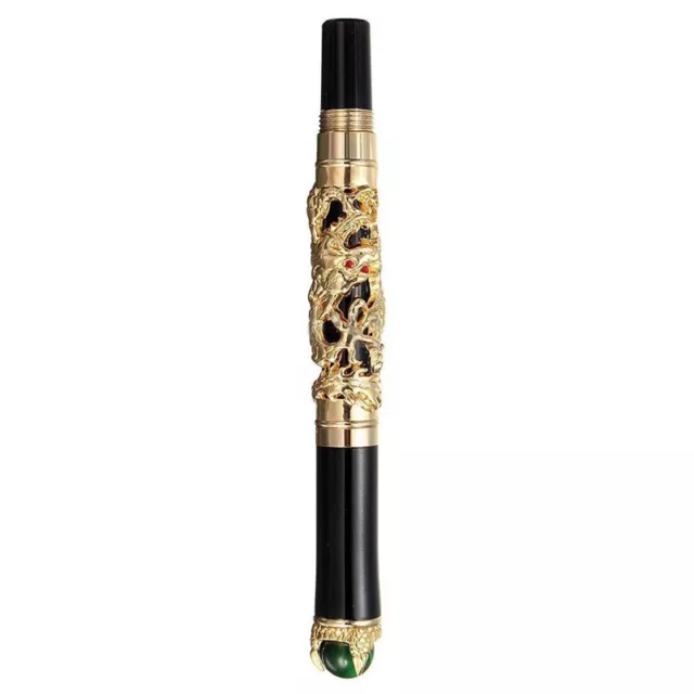 1X(JINHAO Luxury 18KGP 0.5mm Gold Dragon Dragon Fountain Pen Fountain Pen H6S7) 2