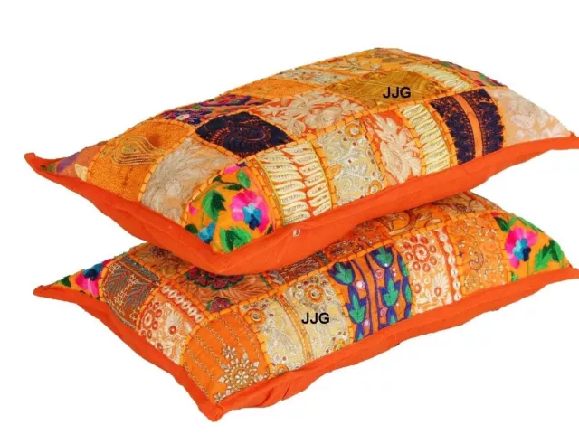 Funda de cojín, almohada de retazos, decoración india hecha a mano para el... 3