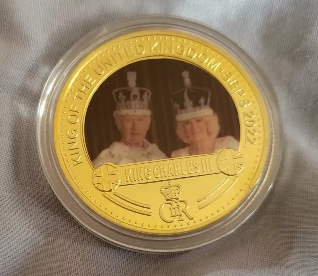 King Charles III & Queen Camilla Coronation Gold Coin 2023 Royal Family Cypher