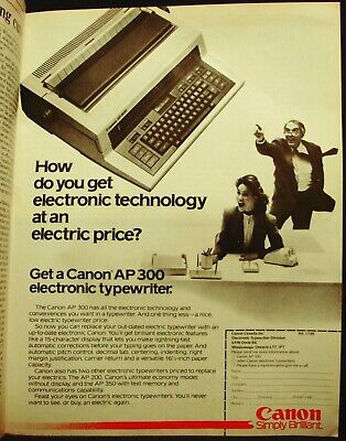 Canon - Ap 300 - Electronic Typewriter - Vintage 1985 Ad - Advertising