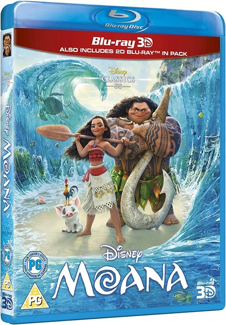 Moana (3D + 2D Blu-ray, 2 Discs, Disney, Region Free) *NEW/FACTORY SEALED*