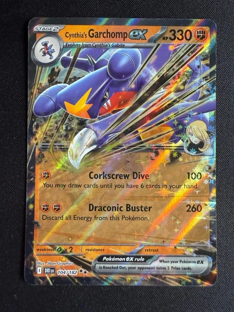 POKÉMON DESTINED RIVALS Cynthia’s Garchomp ex 104/182 Pack Fresh £4.95 ...