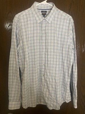 Apt 9 Slim Fit Checkered Mens Long Sleeve Shirt Large