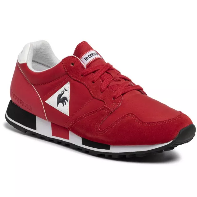 Scarpe Sneakers Uomo Le Coq Sportif Omega 1910517 Pelle Rosso Originale Pe