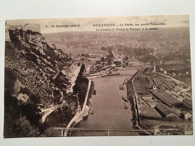 Cpa -Besançon -Le Doubs Et Ses 4 Passerelles Et Route De Morteau-1916