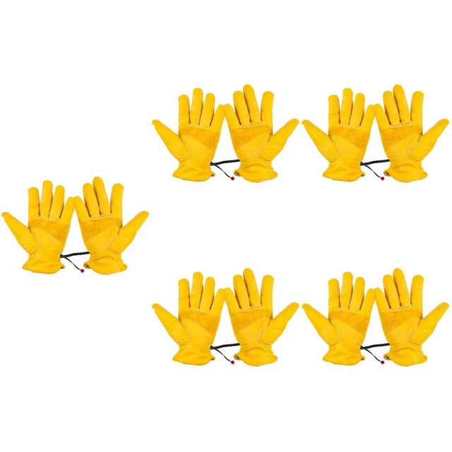 5 Pairs Peau De Vache Gants Jardinage Travail Capot Protection Charpentier