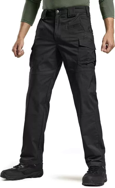 Outdoor Equipment mens black cargo work trousers