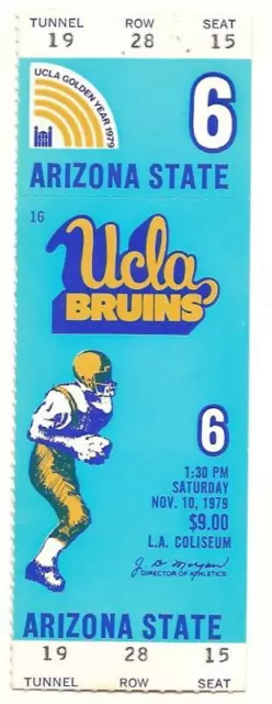 1979 Nov 10th Full Unused ticket UCLA vs Arizona State NCAA College Football