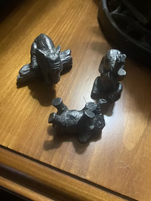 VTG Ricker Bartlett RB Elephants Lot Of 3 Pewter Mini Figurines