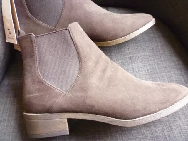 WOMENS BROWN SUEDE Look Ankle Boots From Tu Sainsburys Size Uk 4 New With Tag 6.99 PicClick UK