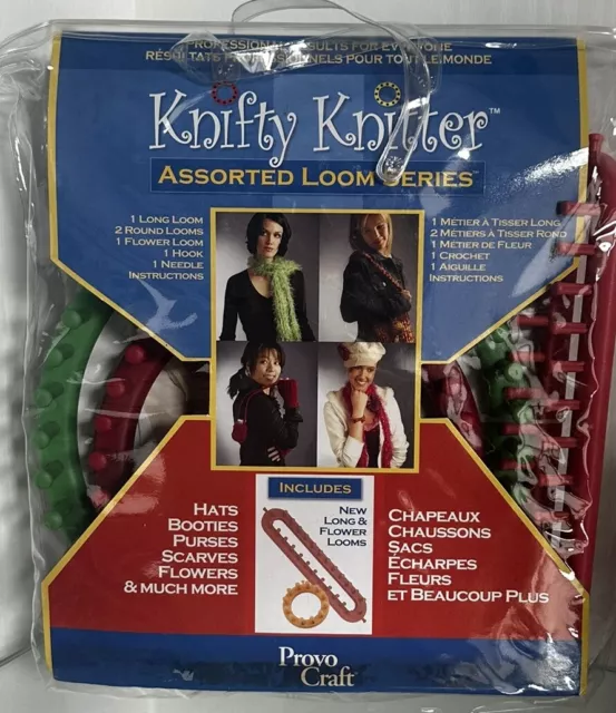 Provo Craft Knifty Knitter Assorted Loom Series Long Round Flower Loom Hook knit