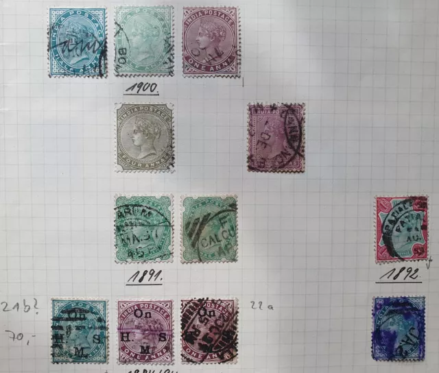 Britisch Indien Sammlung ab 1866 on H.M.S. India Postage Service