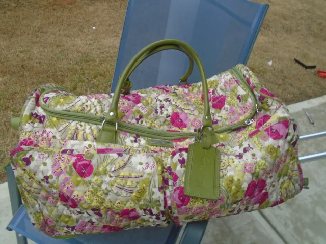 XL Vera Bradley pink paisley Large Weekender travel duffel Rolling bag