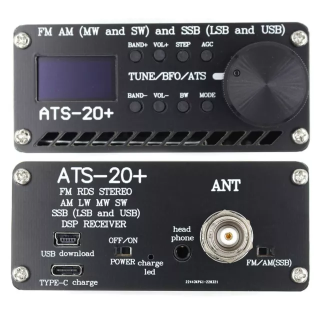 Récepteur radio numérique ATS20+Si4732 avec alimentation stable et durable